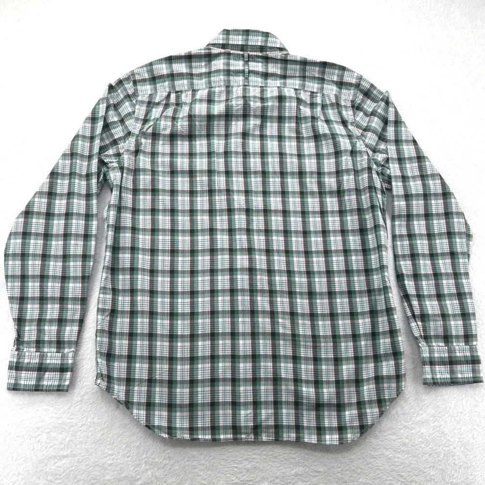 Banana Republic Mens Camden Fit Shirt M Green‎ Plaid Custom 078 Wash Button Down